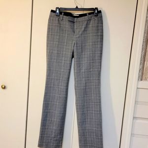 Banana Republic women's pants gray plaid with side tuxedo striped leg Italian